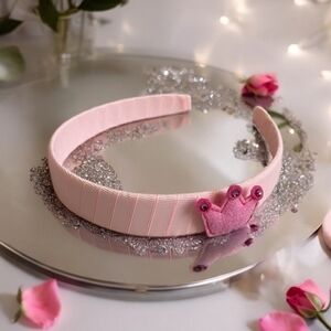 Hair Band Pink Fancy Rhinestone Crown Headband Hair Band Accessory